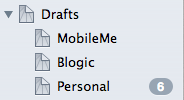Drafts folders screenshot